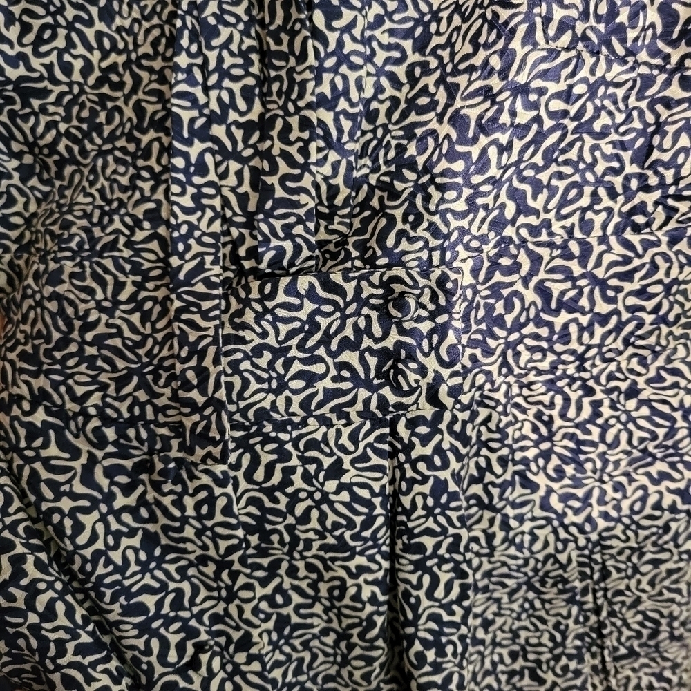 Balenciaga Blue & White Silk Floral Boho Puff Sleeve Dress - Picture 4 of 8